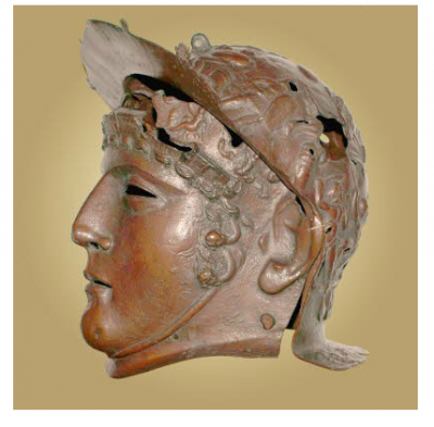Figure 3. Ribchester Roman Parade Helmet found in 1796 as part of a hoard (Image copyright: Ribchester Roman Museum).